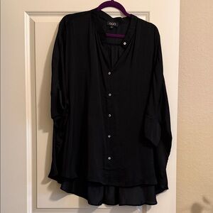 Gigio Black Button-Down Blouse